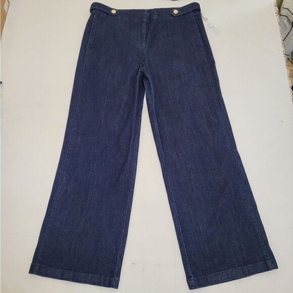 NEW 16 WIDE LEG LIZ CLAIRBORNE DARK WASH MID RISE TROUSERS JEANS 1X NWT - Picture 11 of 13